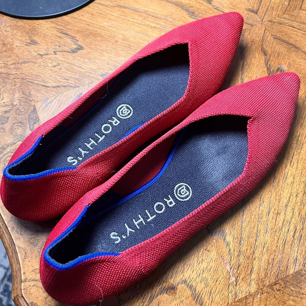 Rothy's Red The Point Flats - Size 9.5